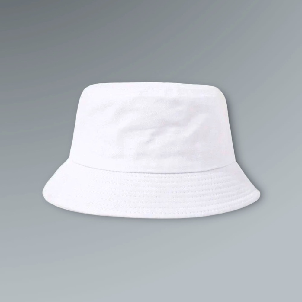 Classic White Cotton Bucket Hat - Women